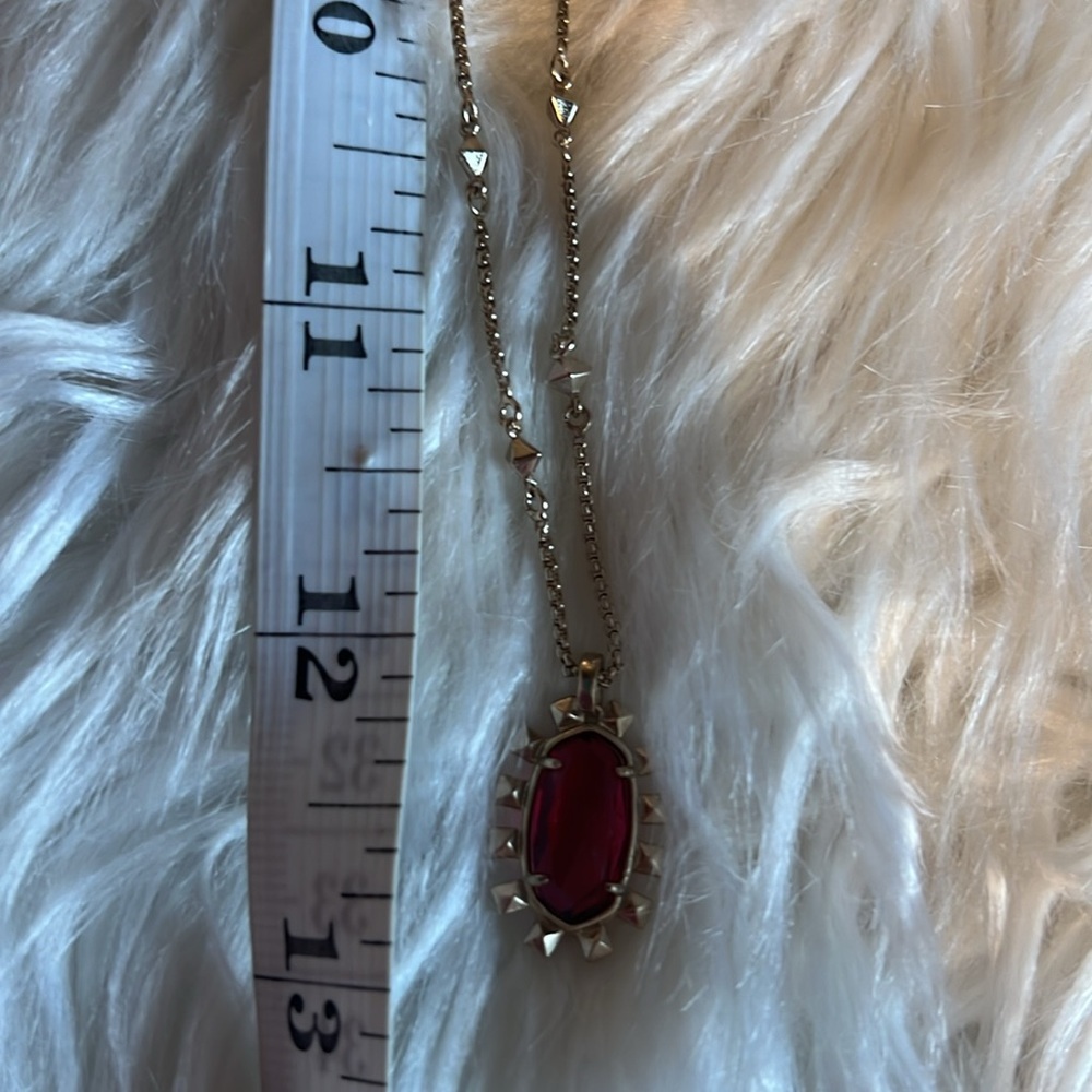 Elegant Gold Kendra Scott Brett Necklace with Red Pendant - Picture 7 of 7